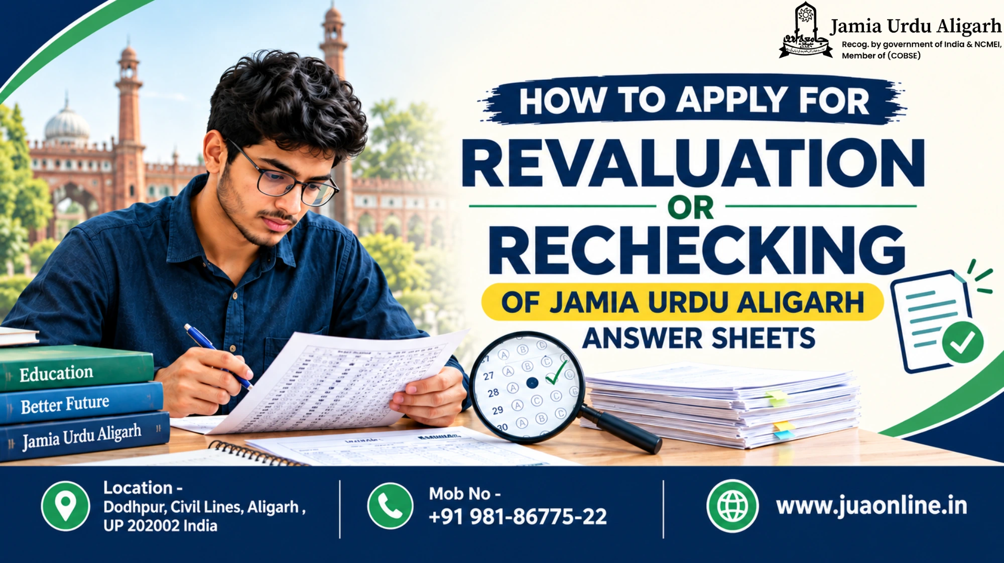 How to Apply for Revaluation or Rechecking of Jamia Urdu Aligarh Answer Sheets