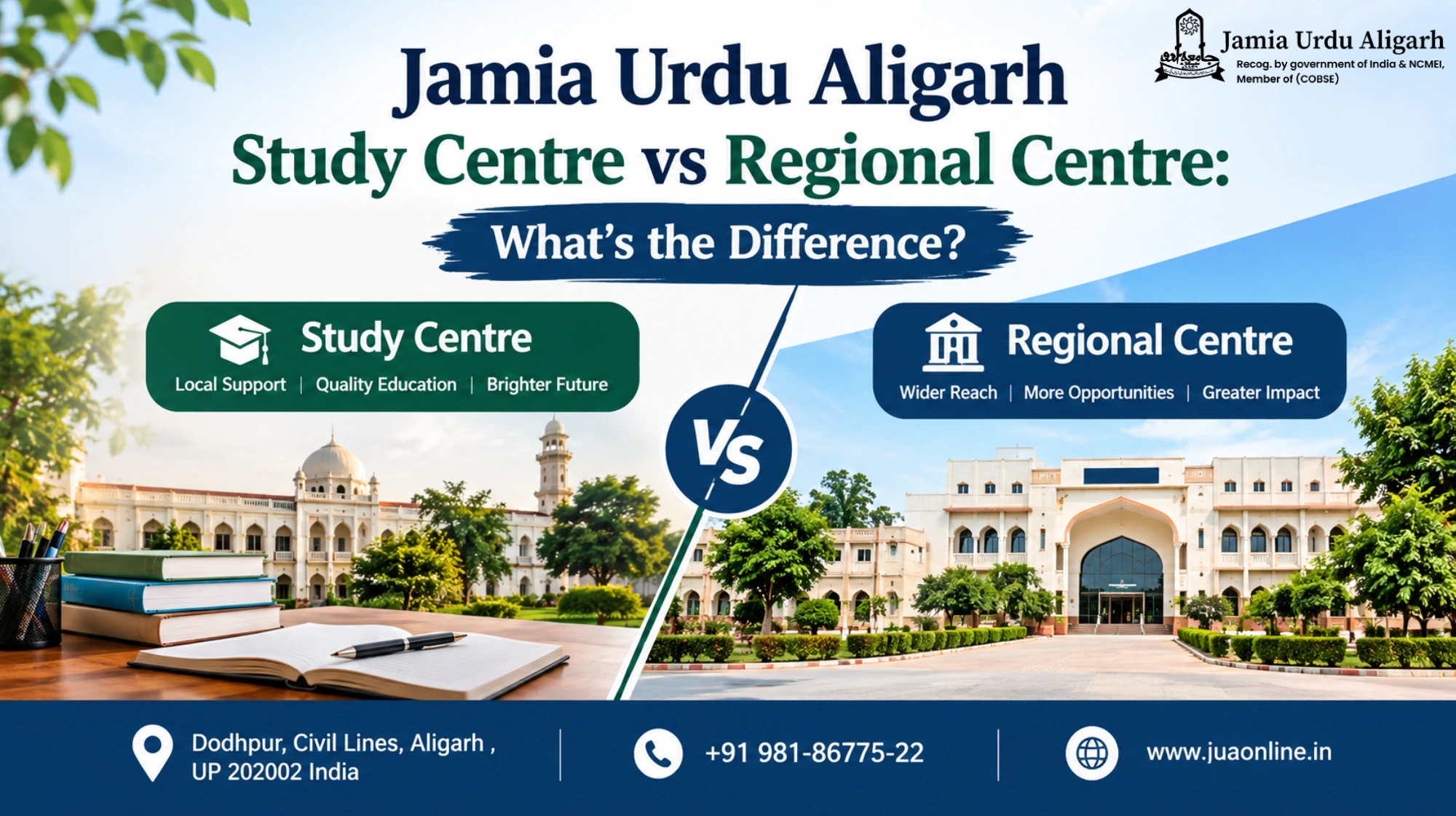 Jamia Urdu Aligarh Study Centre vs Regional Centre: What’s the Difference?