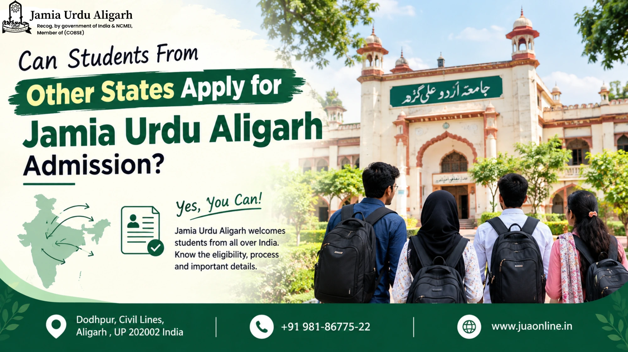 Can Students From Other States Apply for Jamia Urdu Aligarh Admission?