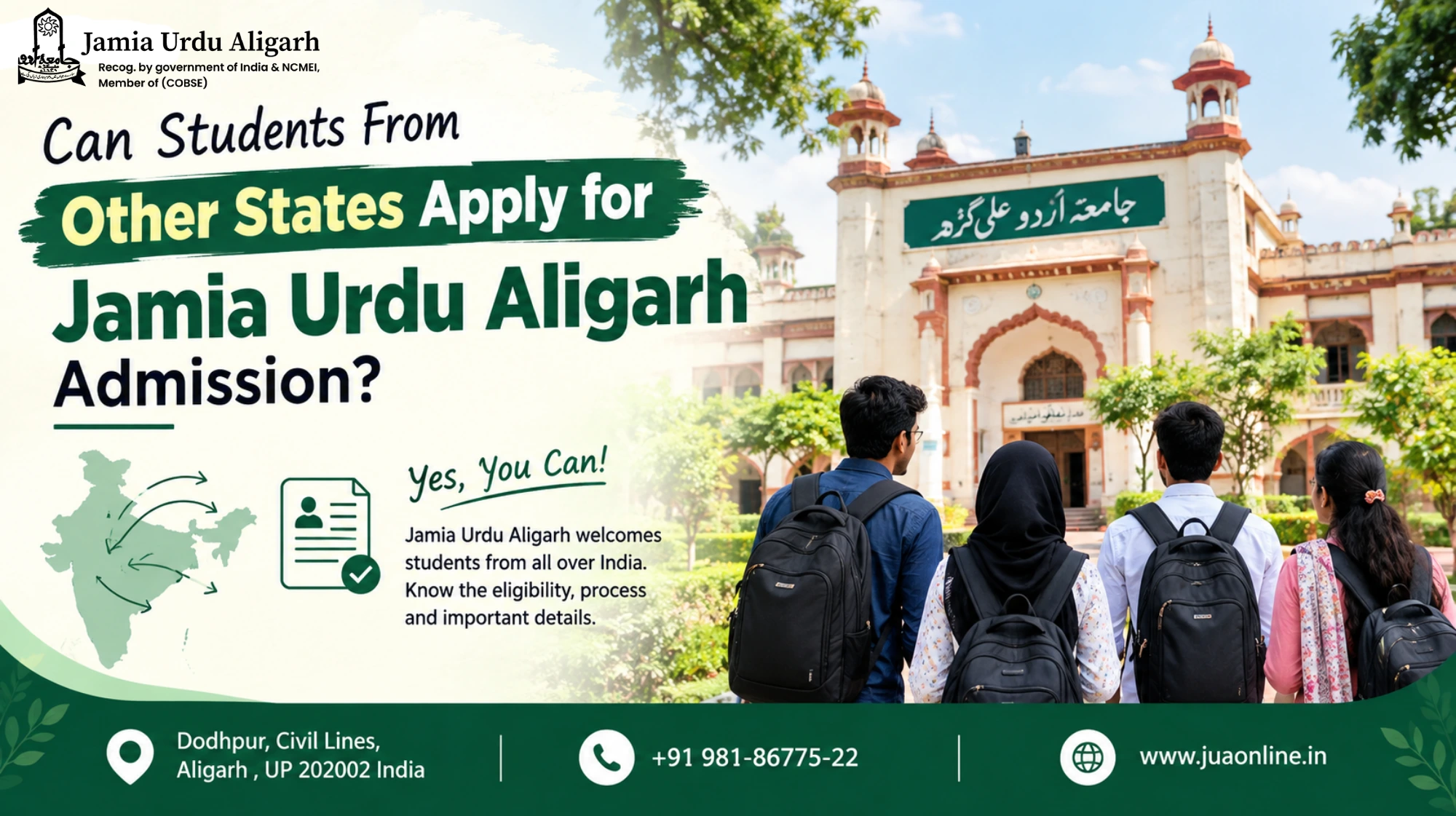 Can Students From Other States Apply for Jamia Urdu Aligarh Admission?